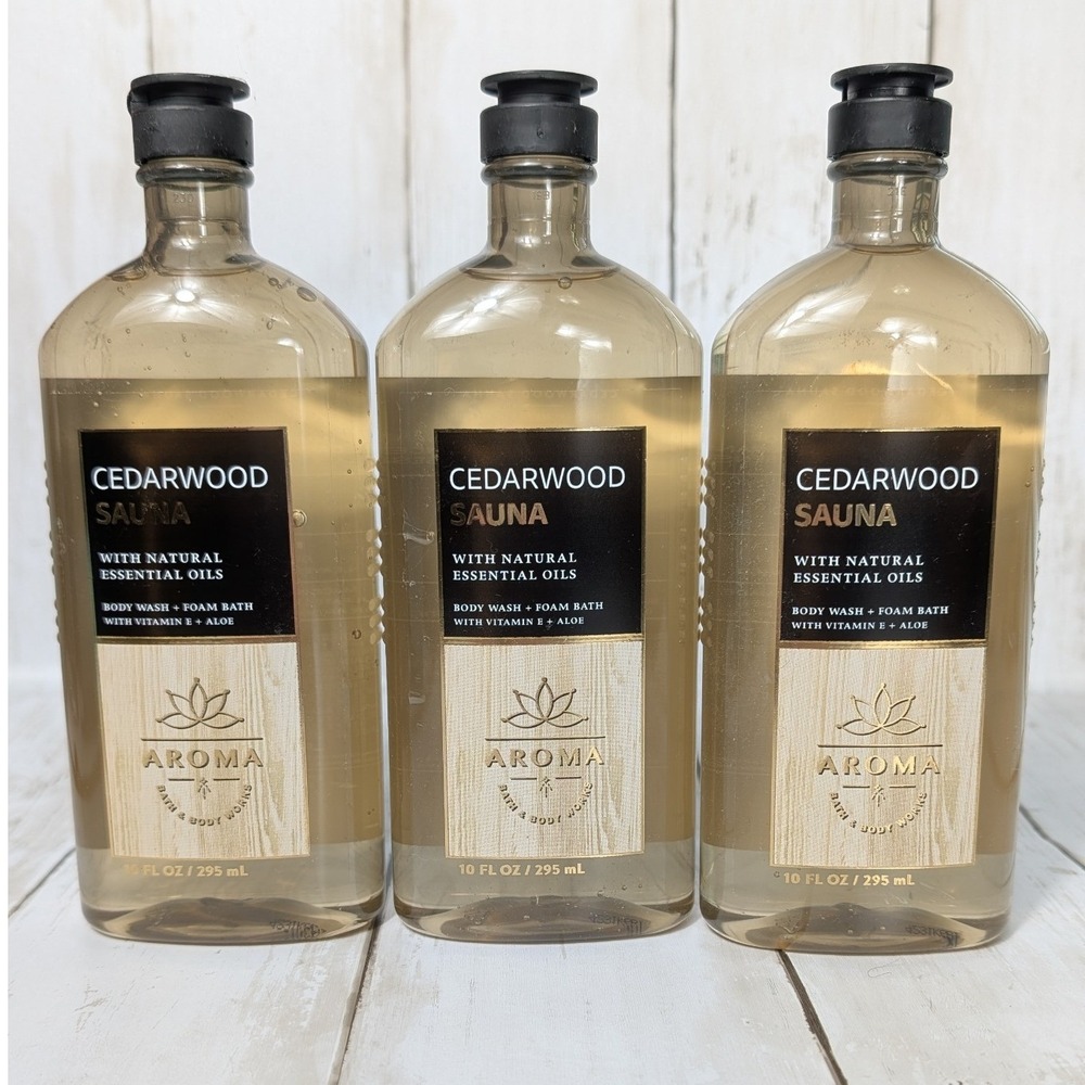 Bath & Body Works Body Wash Cedarwood Sauna Aroma Lot of 3 Eucalyptus